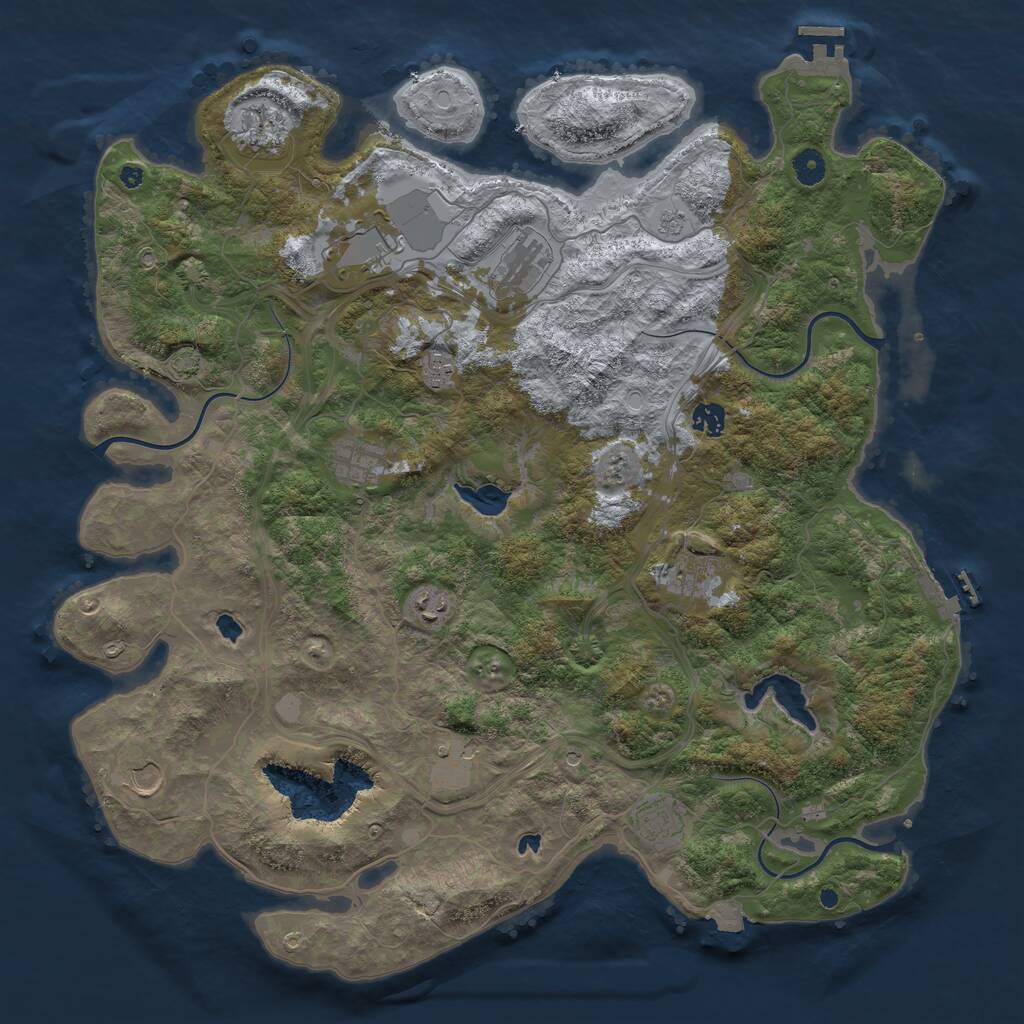 Rust Map: Procedural Map, Size: 4500, Seed: 2019422846, 17 Monuments