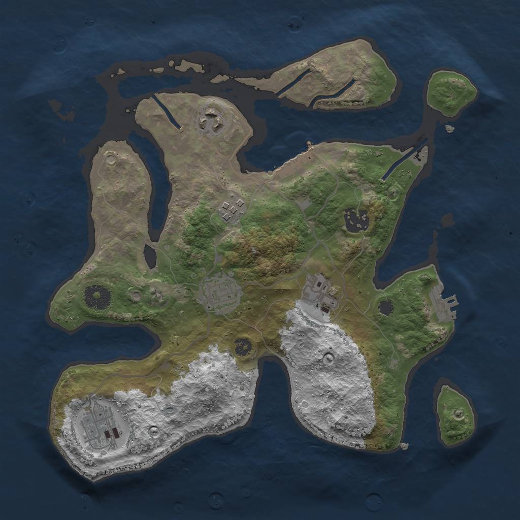 Rust Map: Procedural Map, Size: 3000, Seed: 541616271, 10 Monuments