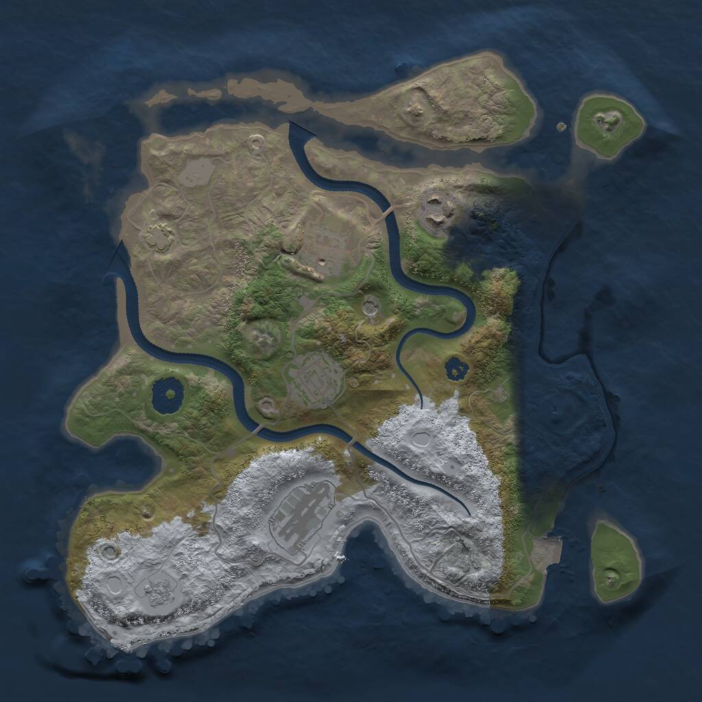 Rust Map: Procedural Map, Size: 3000, Seed: 541616271, 8 Monuments