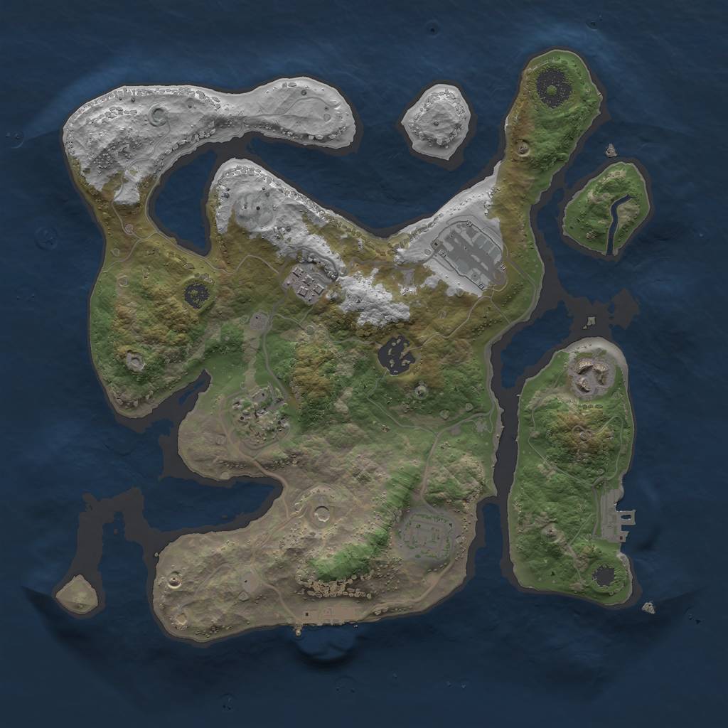 Rust Map: Procedural Map, Size: 3000, Seed: 1688089339, 11 Monuments