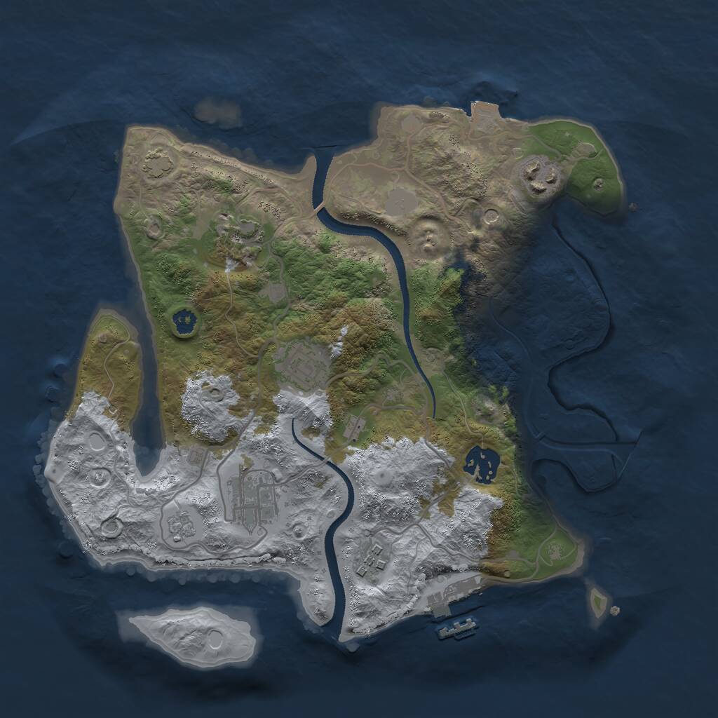 Rust Map: Procedural Map, Size: 3000, Seed: 16451, 11 Monuments