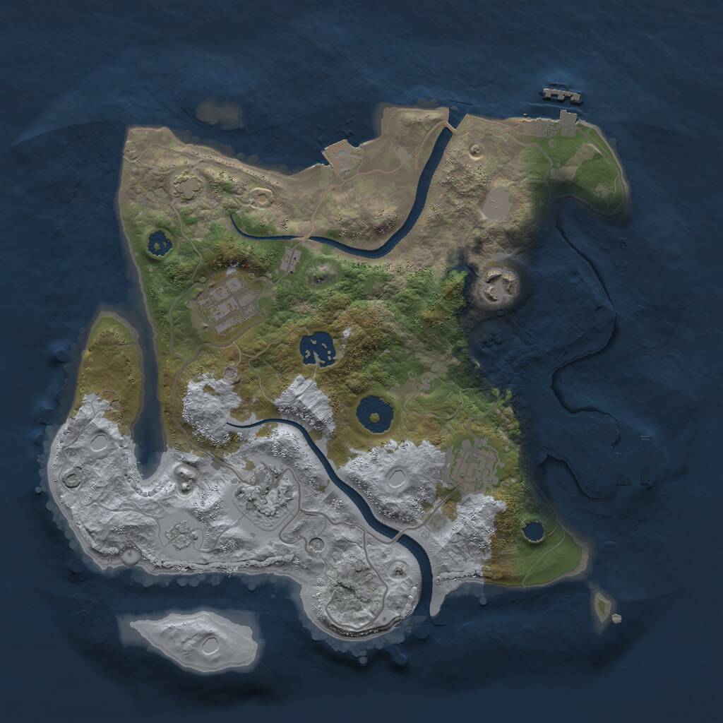 Rust Map: Procedural Map, Size: 3000, Seed: 16451, 11 Monuments