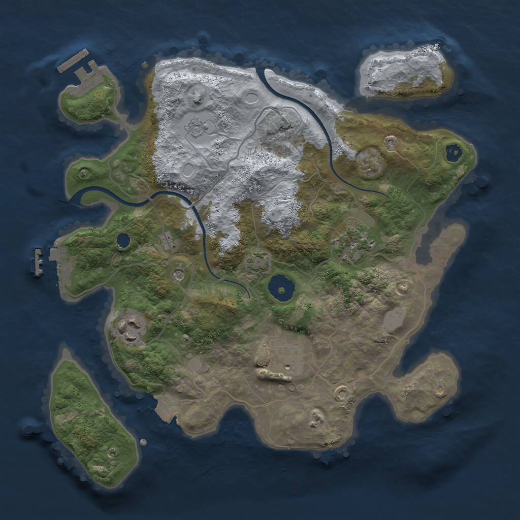 Rust Map: Procedural Map, Size: 3000, Seed: 81812353, 9 Monuments