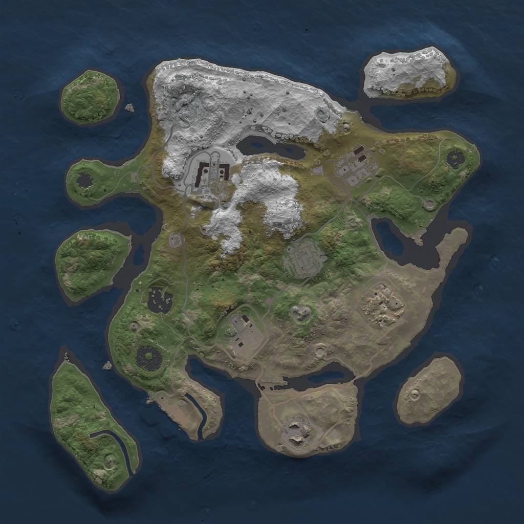 Rust Map: Procedural Map, Size: 3000, Seed: 81812353, 10 Monuments