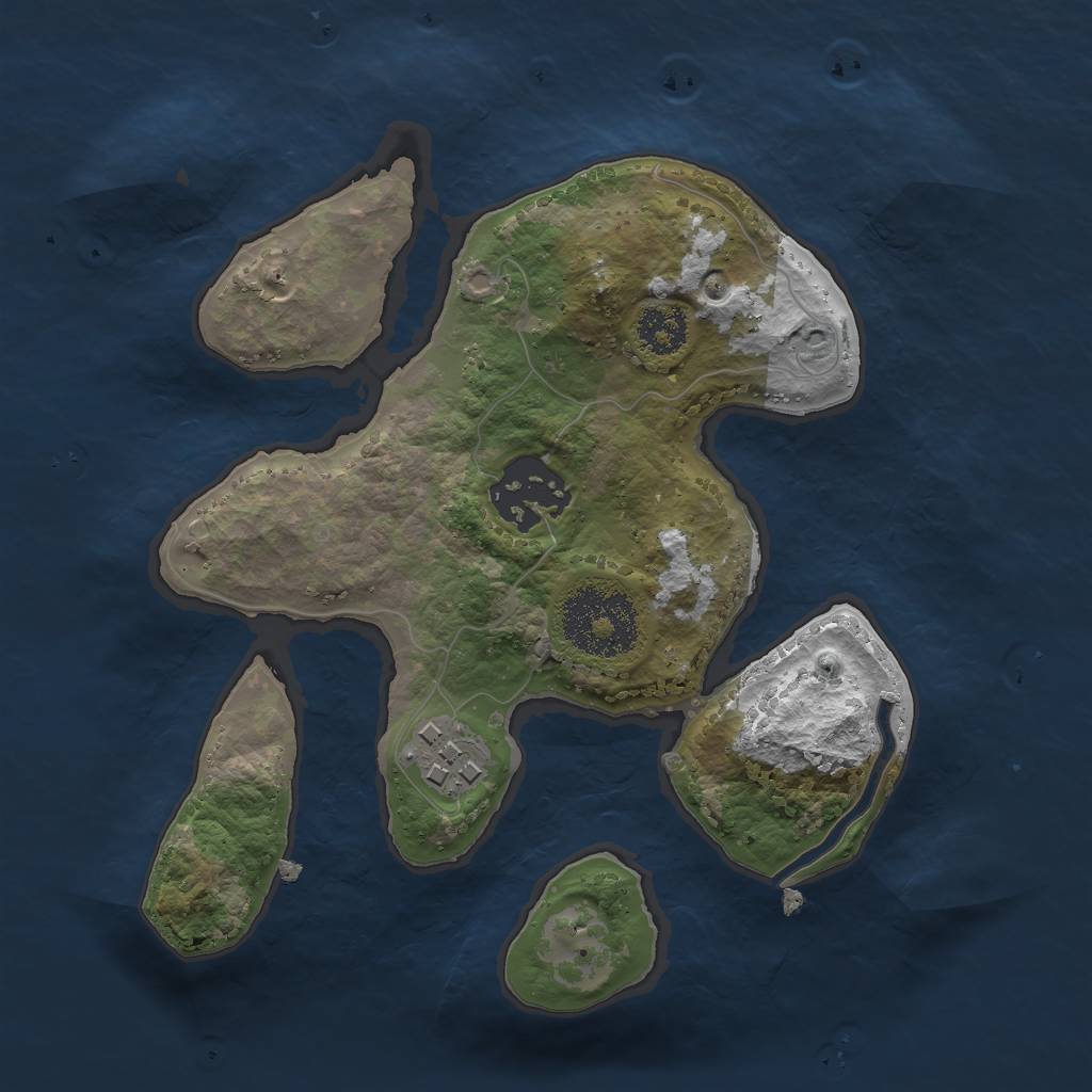 Rust Map: Procedural Map, Size: 2210, Seed: 6234672, 4 Monuments