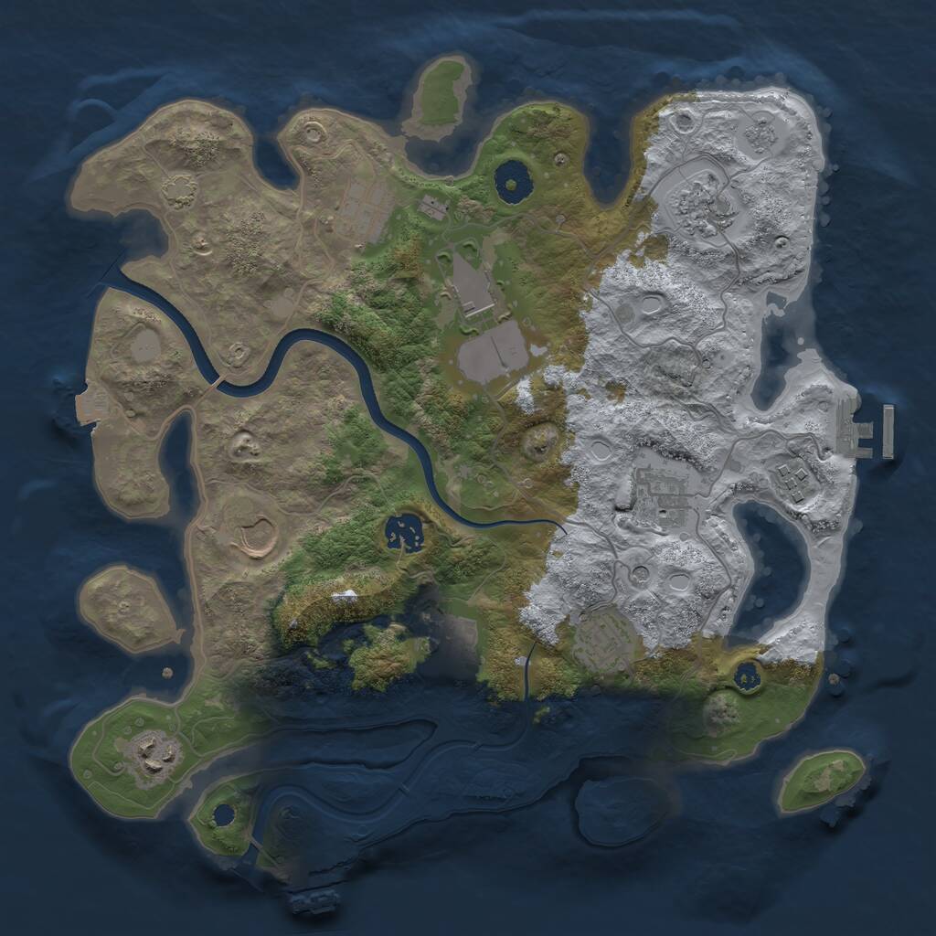 Rust Map: Procedural Map, Size: 3500, Seed: 1552903303, 16 Monuments