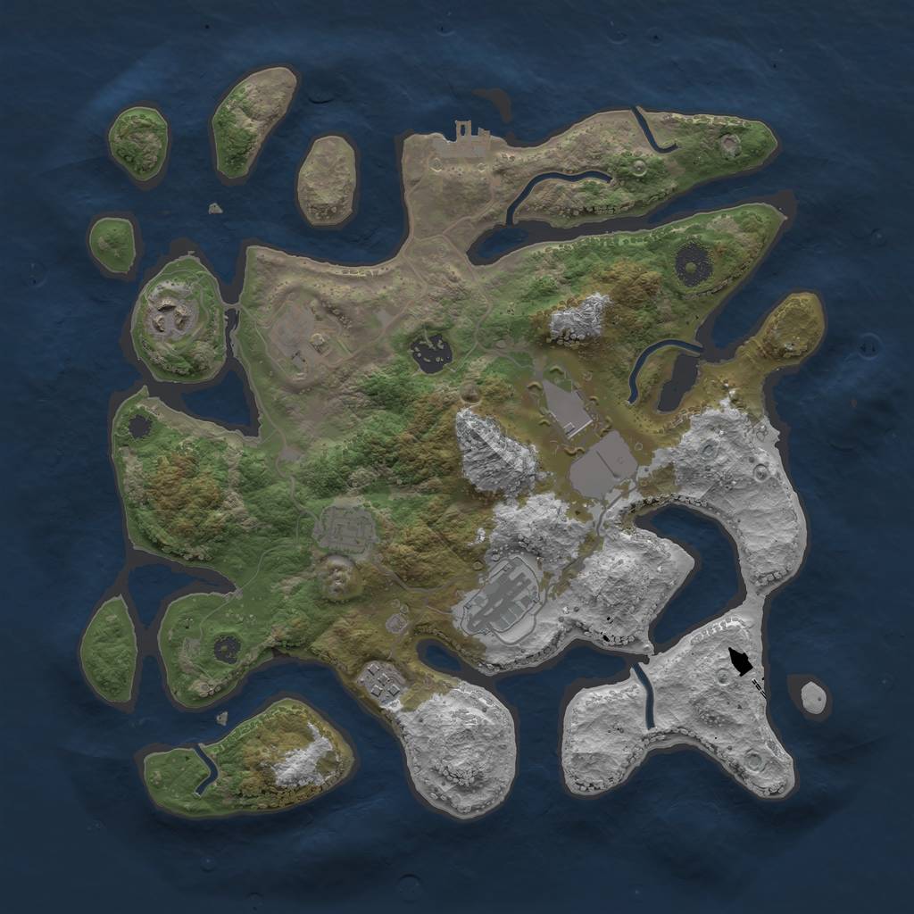 Rust Map: Procedural Map, Size: 3500, Seed: 78812, 10 Monuments