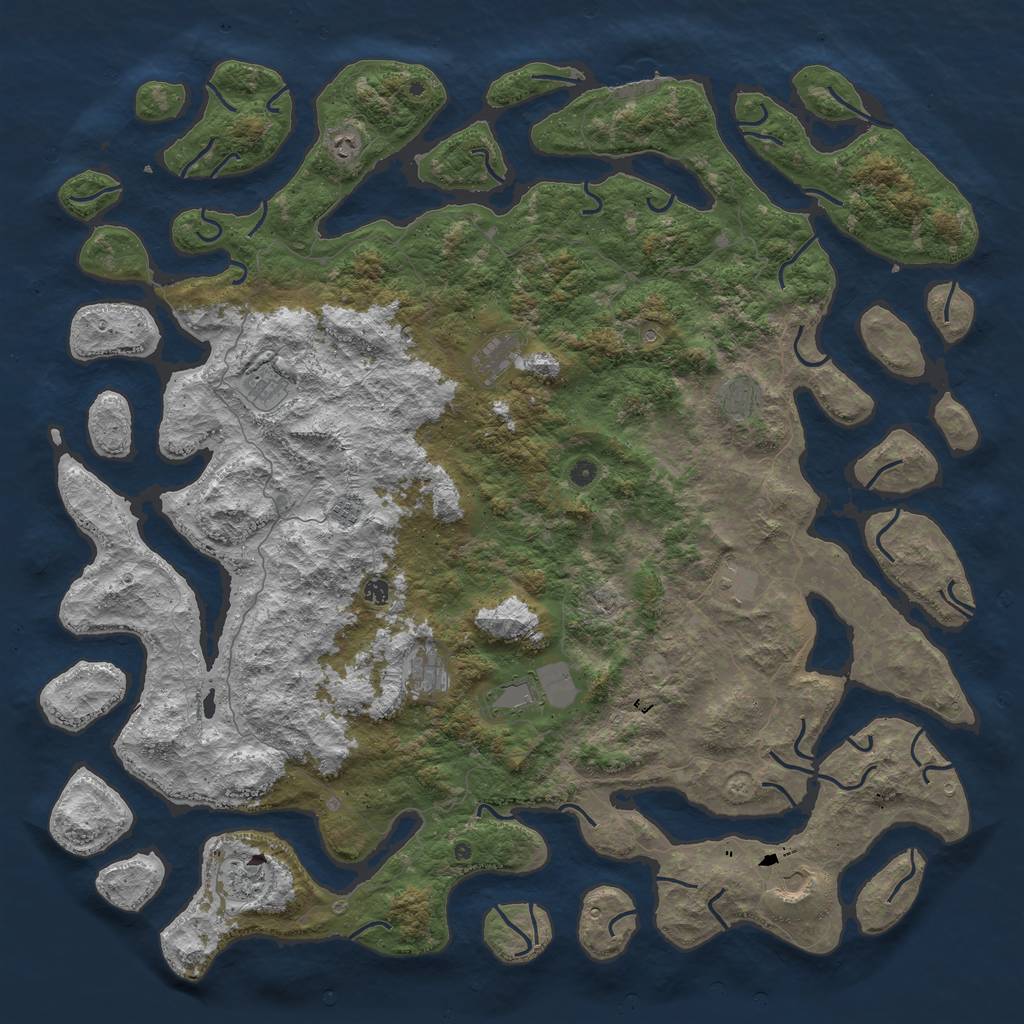 Rust Map: Procedural Map, Size: 6000, Seed: 1767441516, 15 Monuments