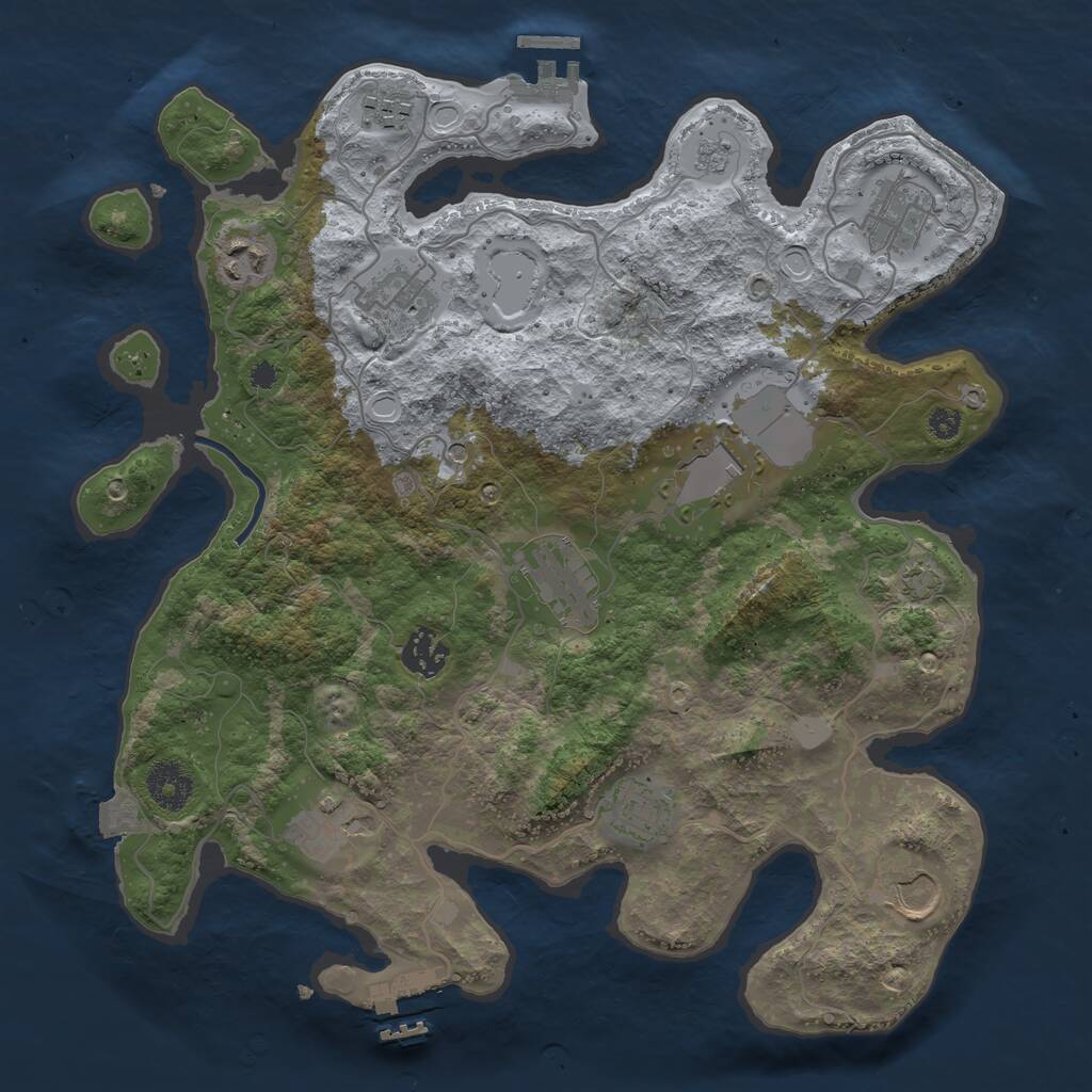 Rust Map: Procedural Map, Size: 3500, Seed: 9764946, 16 Monuments