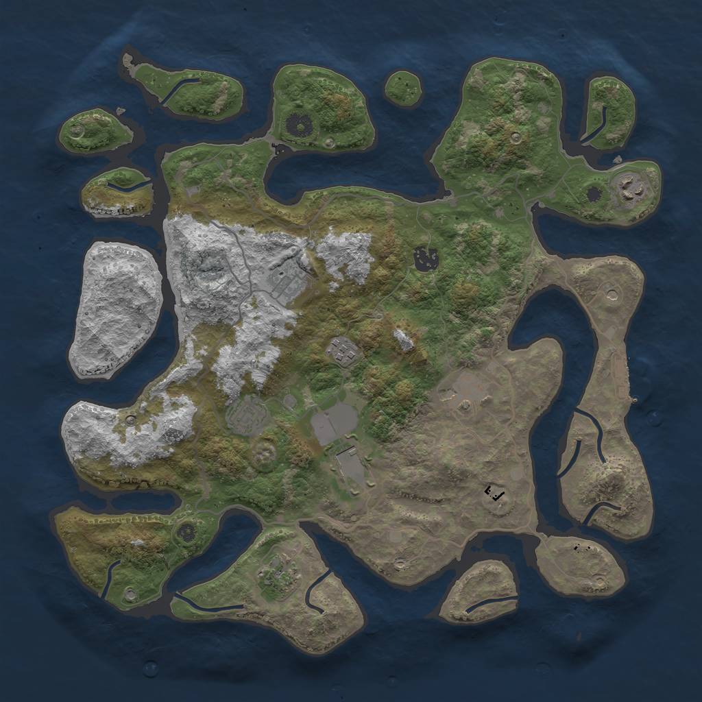 Rust Map: Procedural Map, Size: 4000, Seed: 181348606, 12 Monuments