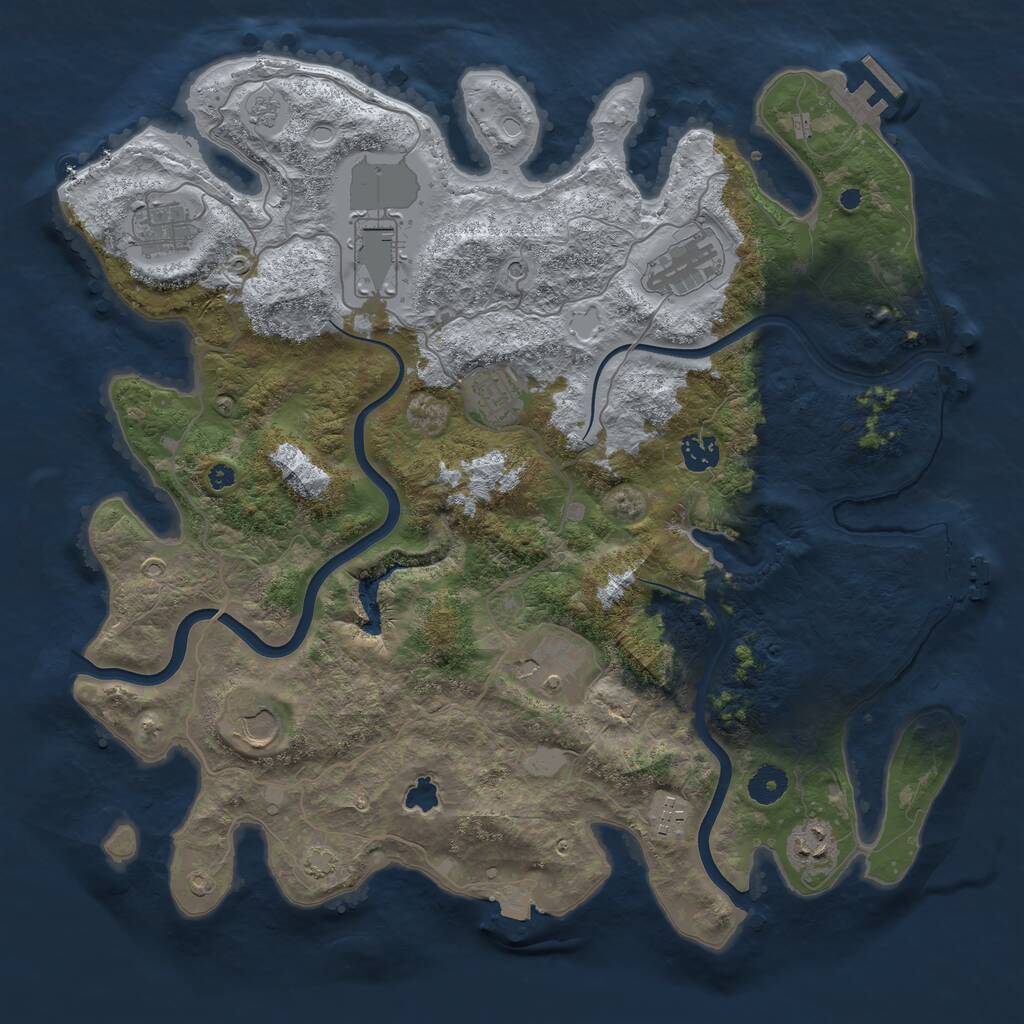 Rust Map: Procedural Map, Size: 4000, Seed: 3501, 15 Monuments