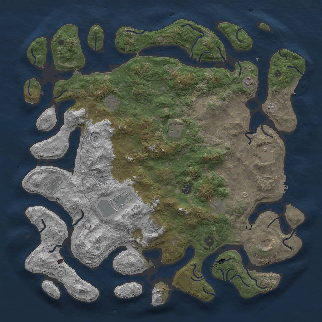 Rust Map: Procedural Map, Size: 5000, Seed: 1324556, 16 Monuments