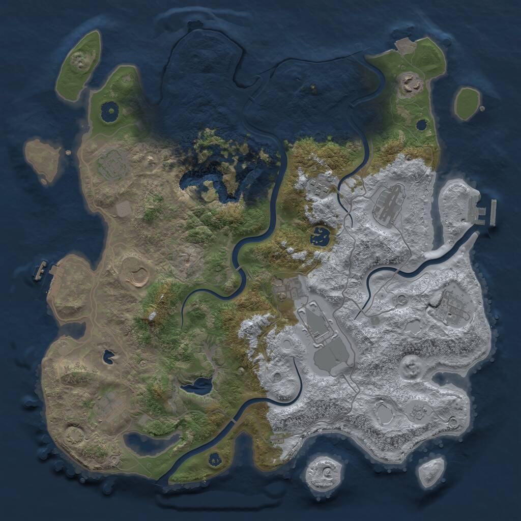 Rust Map: Procedural Map, Size: 4000, Seed: 1882454942, 16 Monuments