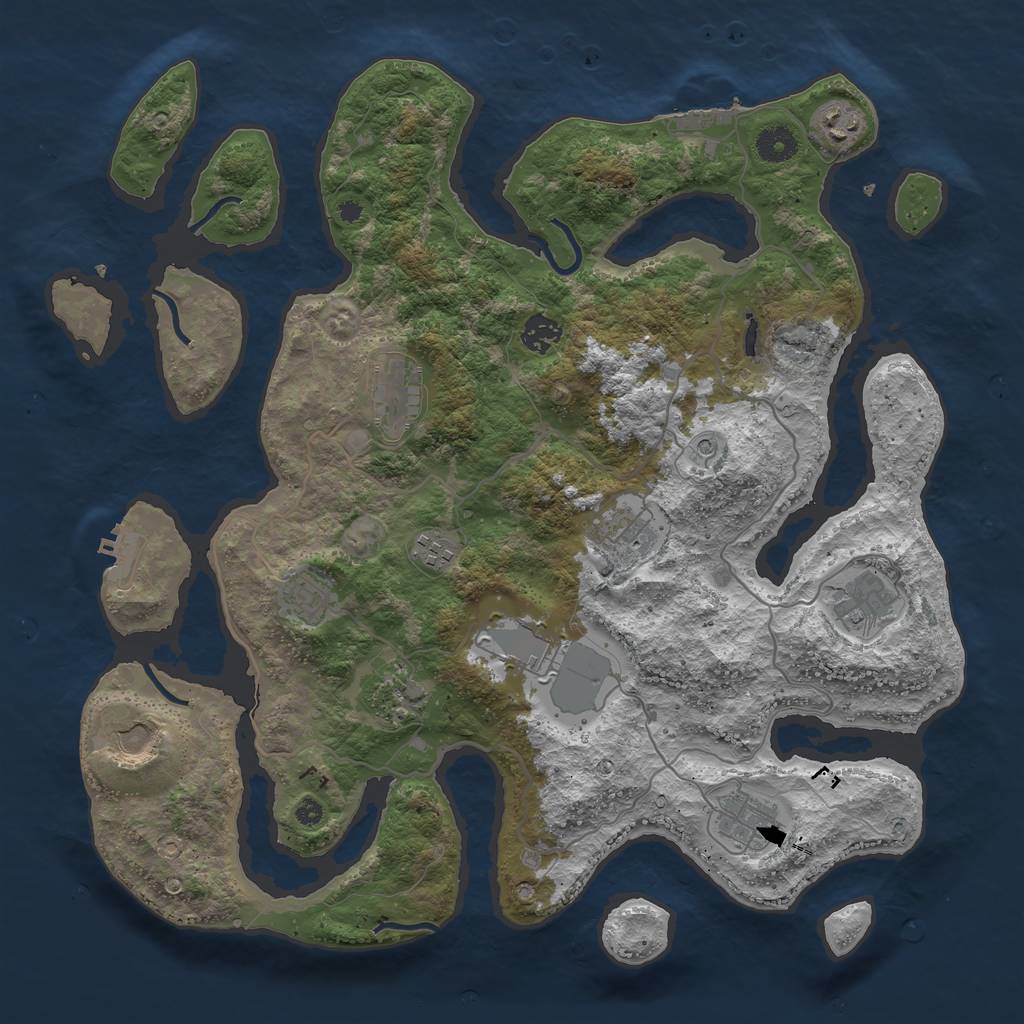 Rust Map: Procedural Map, Size: 4000, Seed: 1882454942, 16 Monuments