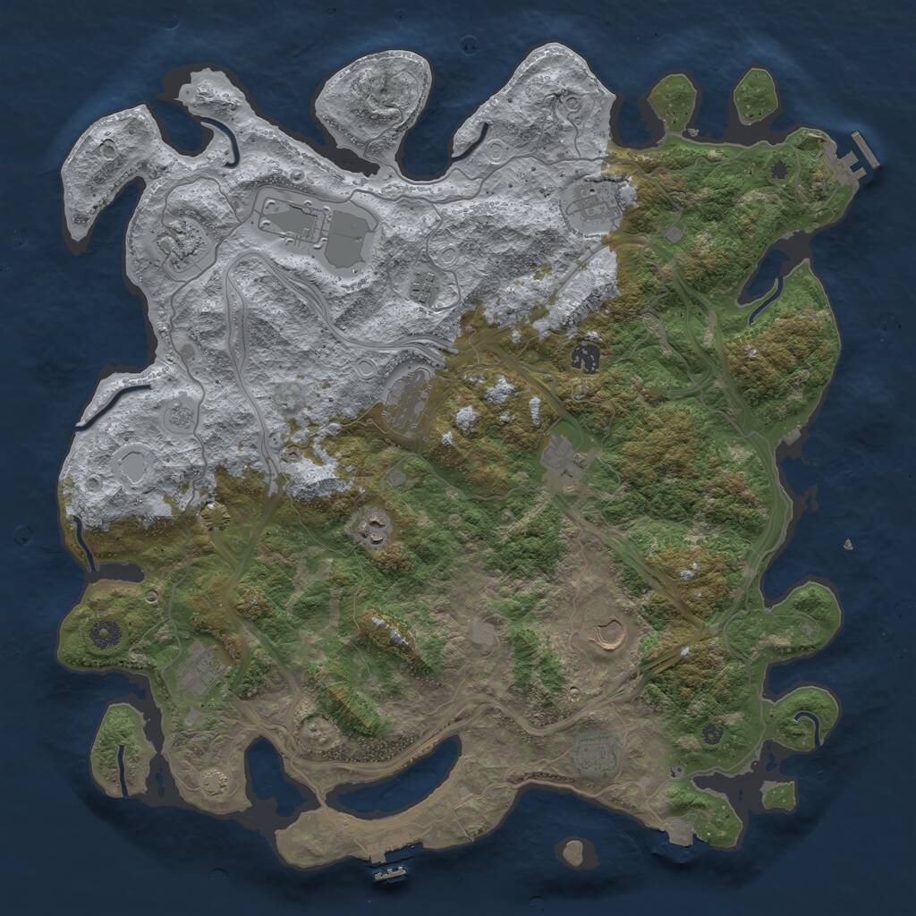 Rust Map: Procedural Map, Size: 4500, Seed: 9534987, 17 Monuments