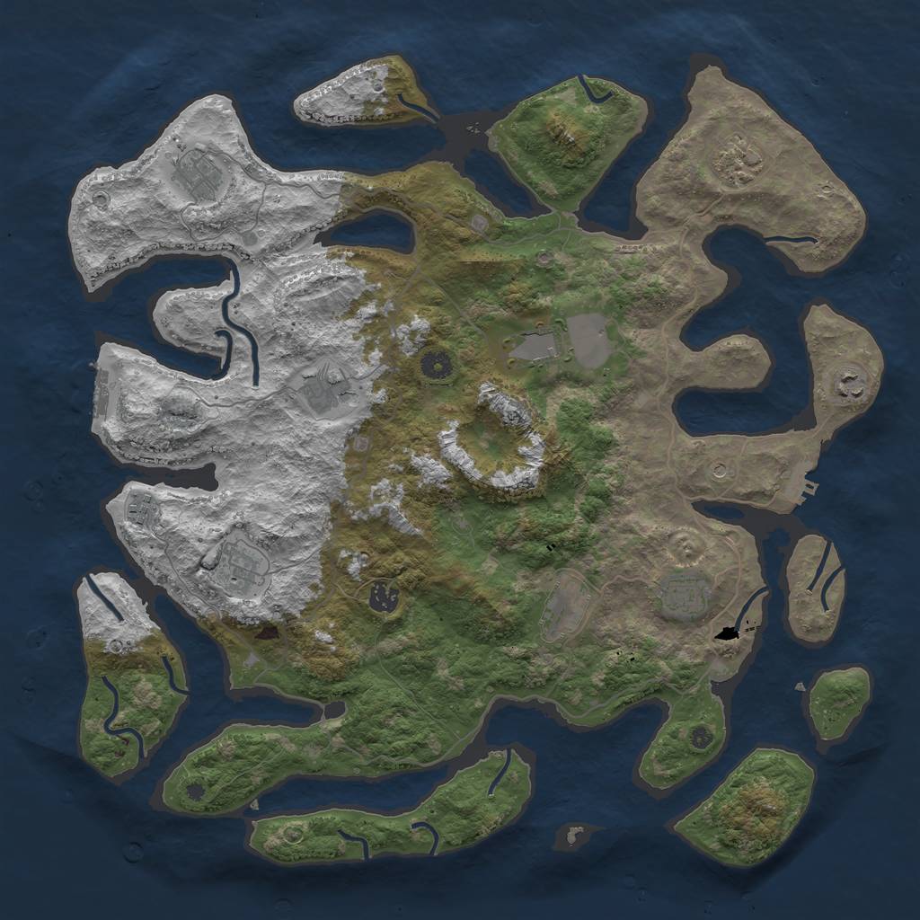 Rust Map: Procedural Map, Size: 4500, Seed: 1739312769, 15 Monuments