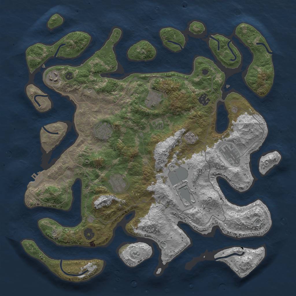 Rust Map: Procedural Map, Size: 4000, Seed: 981558, 12 Monuments