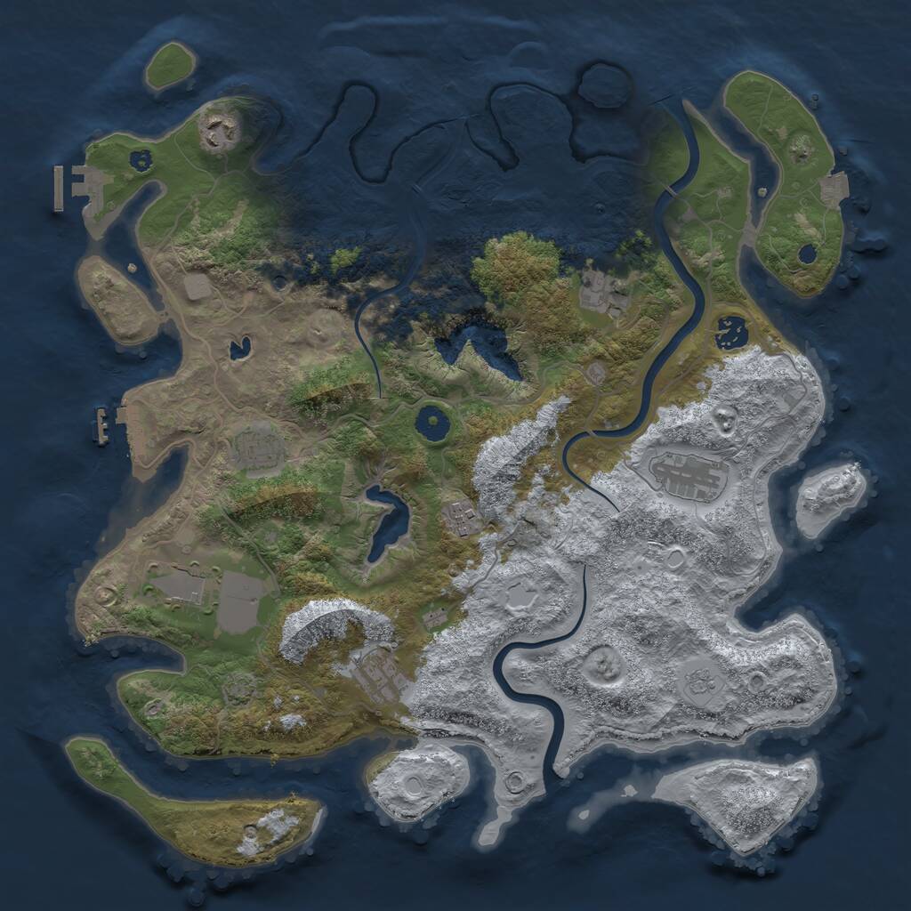 Rust Map: Procedural Map, Size: 4000, Seed: 981558, 14 Monuments