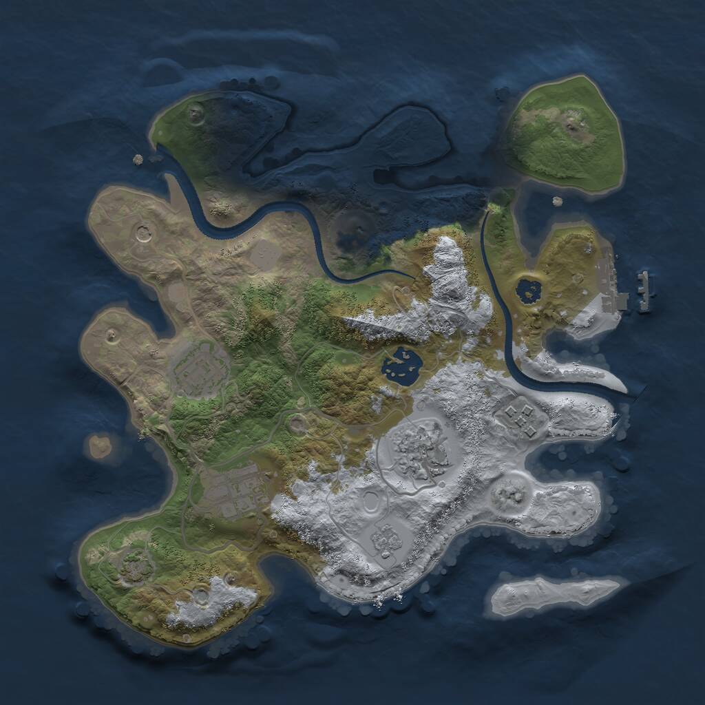 Rust Map: Procedural Map, Size: 2800, Seed: 870007, 10 Monuments