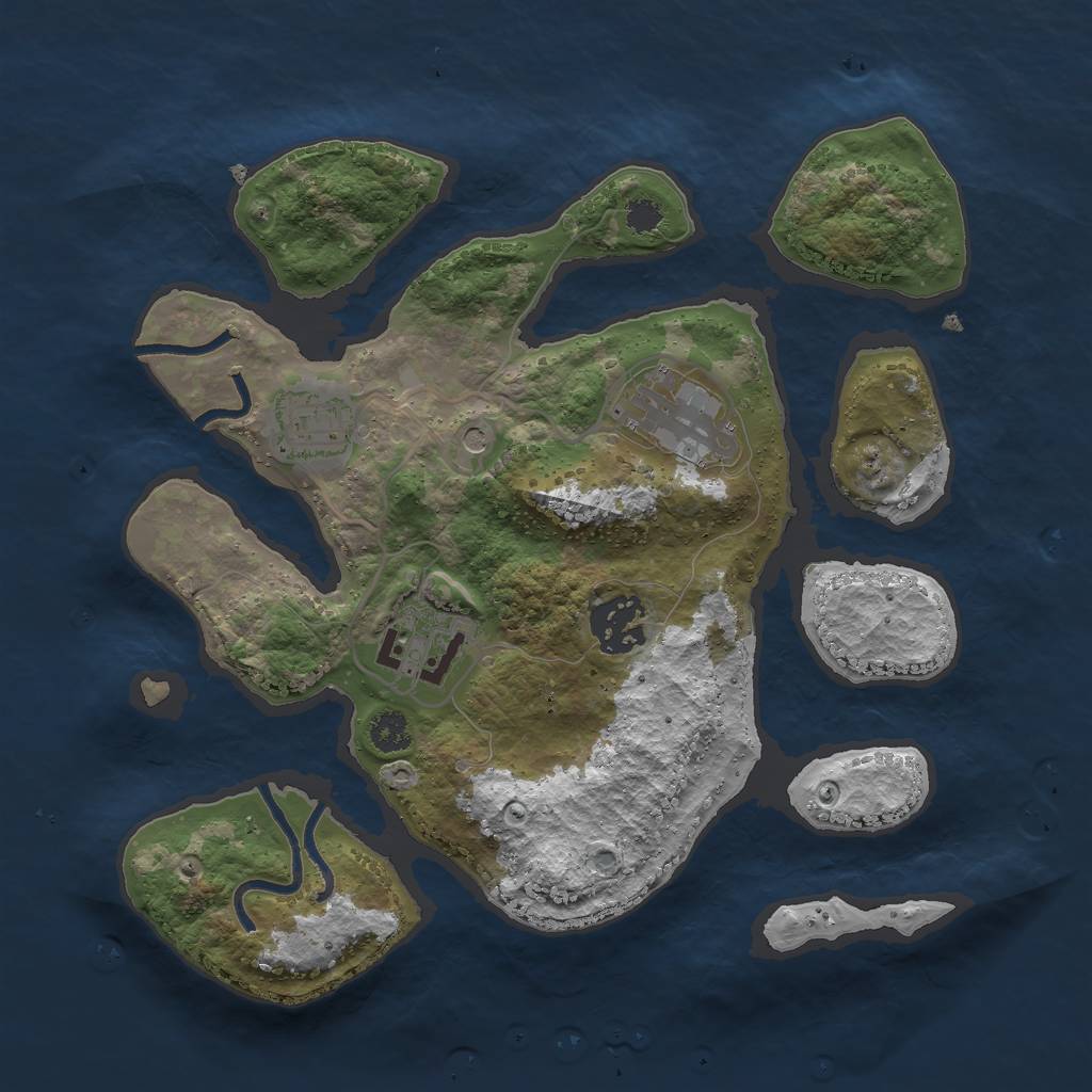 Rust Map: Procedural Map, Size: 2800, Seed: 870007, 7 Monuments