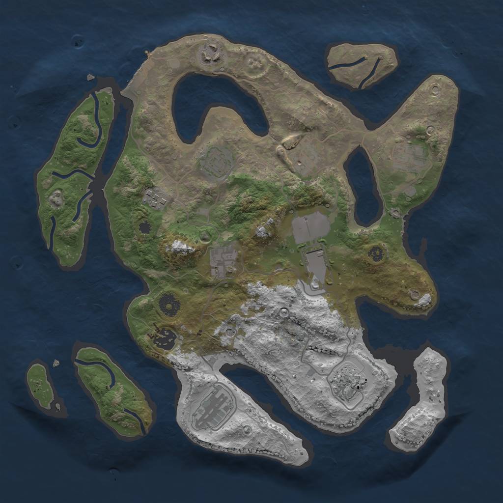 Rust Map: Procedural Map, Size: 3500, Seed: 581424812, 14 Monuments