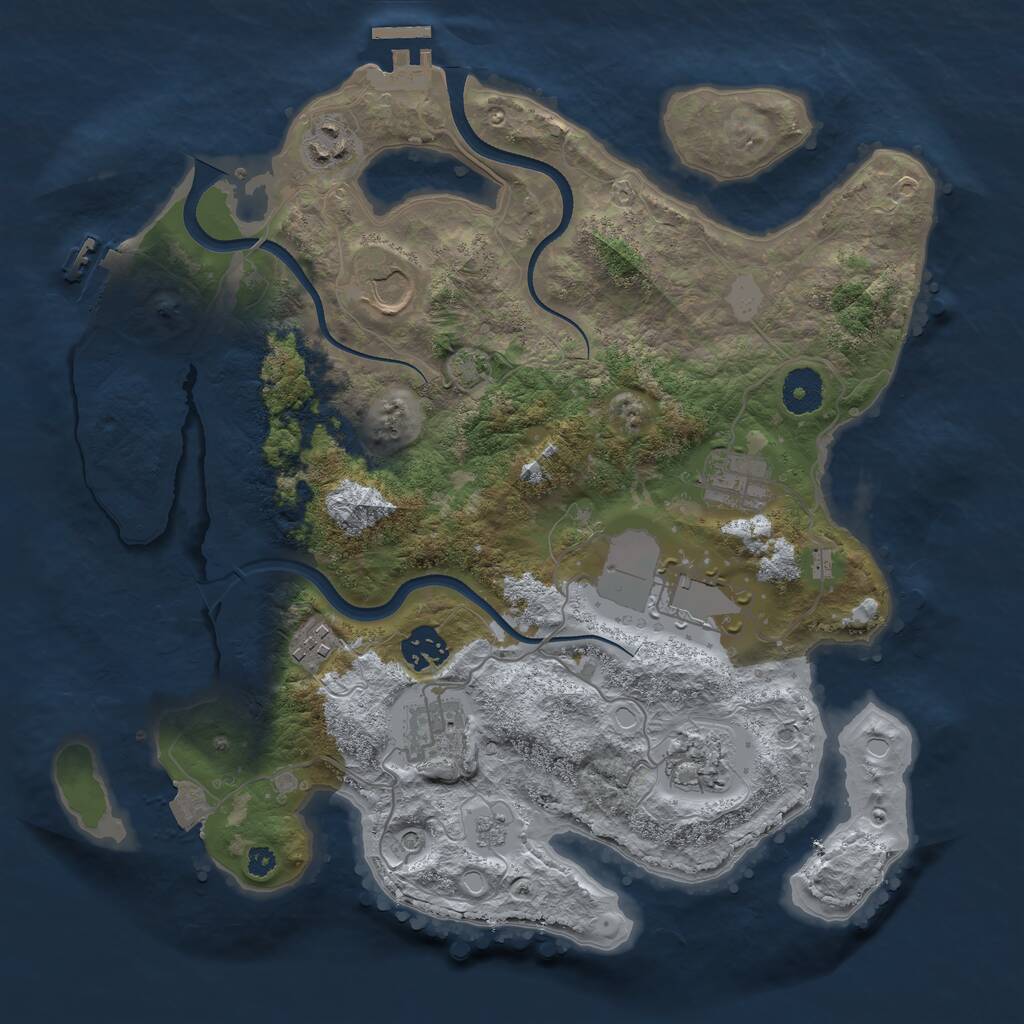 Rust Map: Procedural Map, Size: 3500, Seed: 581424812, 14 Monuments