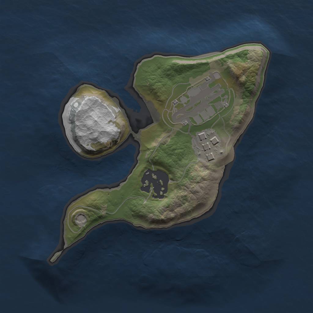 Rust Map: Barren, Size: 1600, Seed: 123321, 5 Monuments