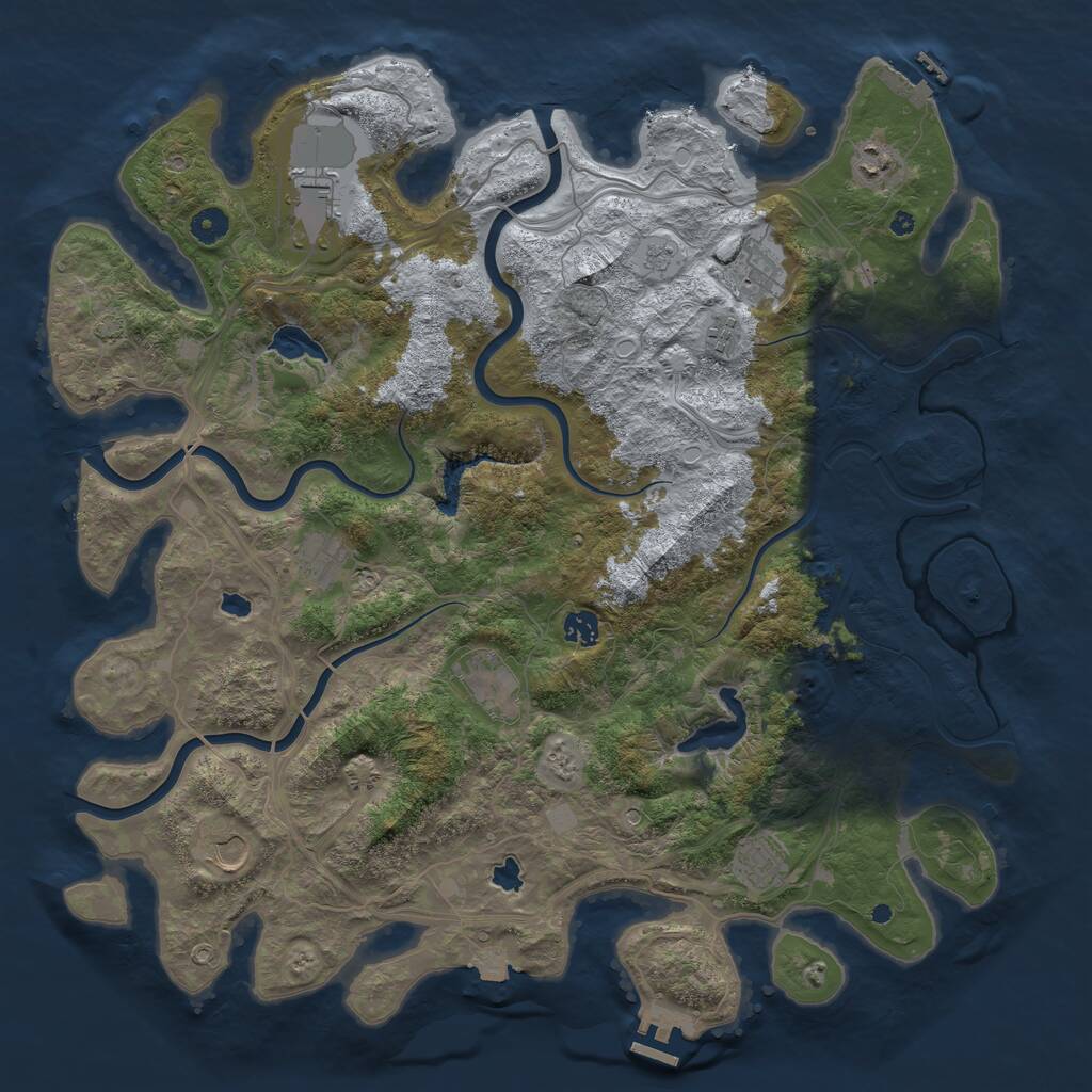 Rust Map: Procedural Map, Size: 4500, Seed: 80207, 15 Monuments