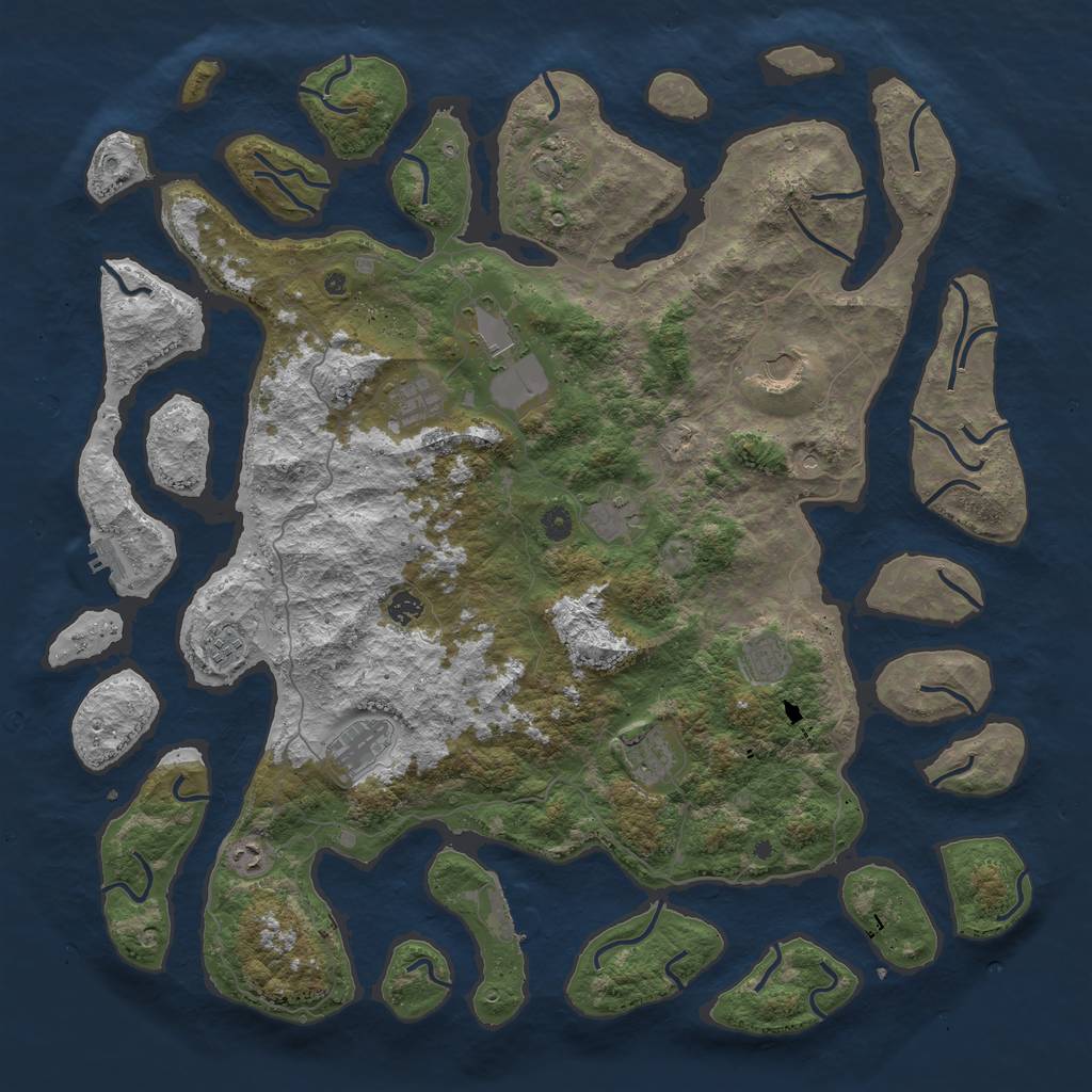 Rust Map: Procedural Map, Size: 5000, Seed: 28071656, 16 Monuments