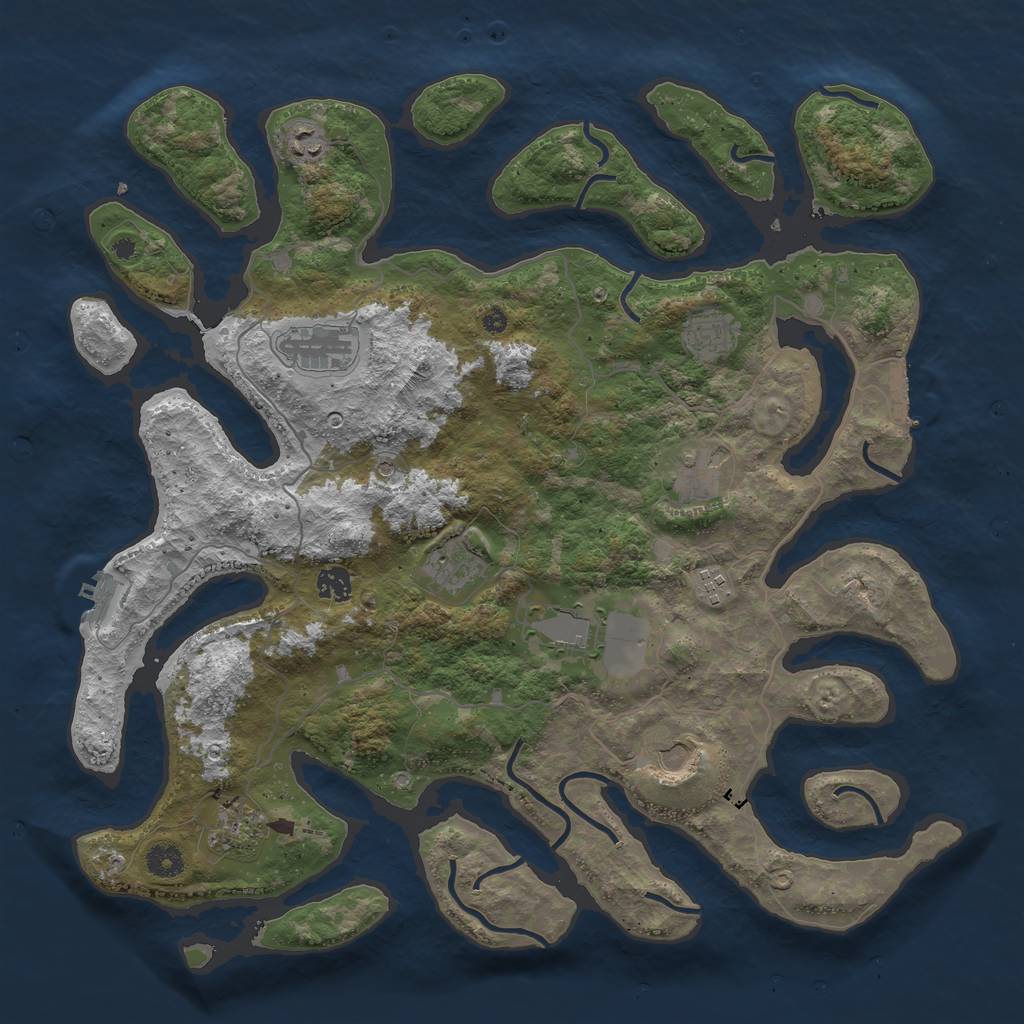 Rust Map: Procedural Map, Size: 4300, Seed: 638197812, 15 Monuments