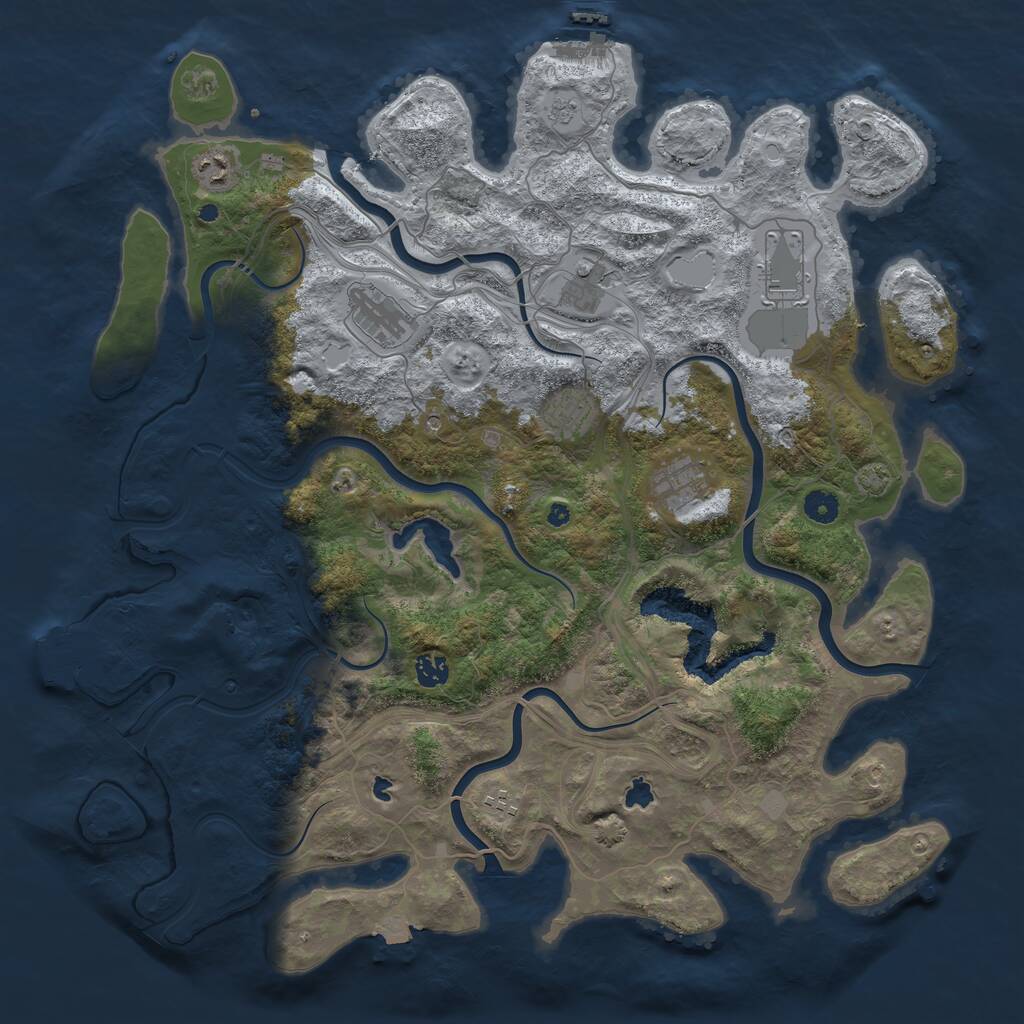 Rust Map: Procedural Map, Size: 4500, Seed: 6838, 14 Monuments
