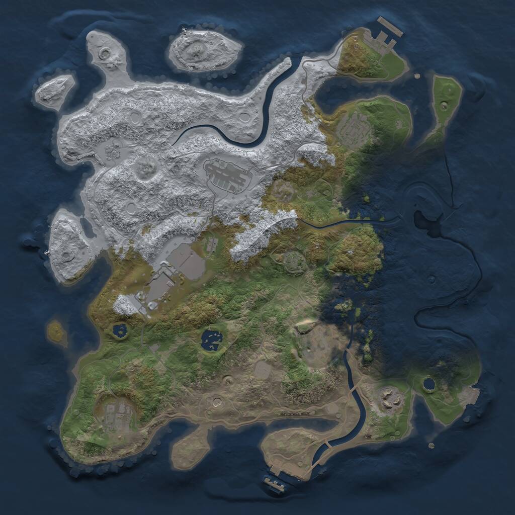 Rust Map: Procedural Map, Size: 3600, Seed: 46567867, 14 Monuments