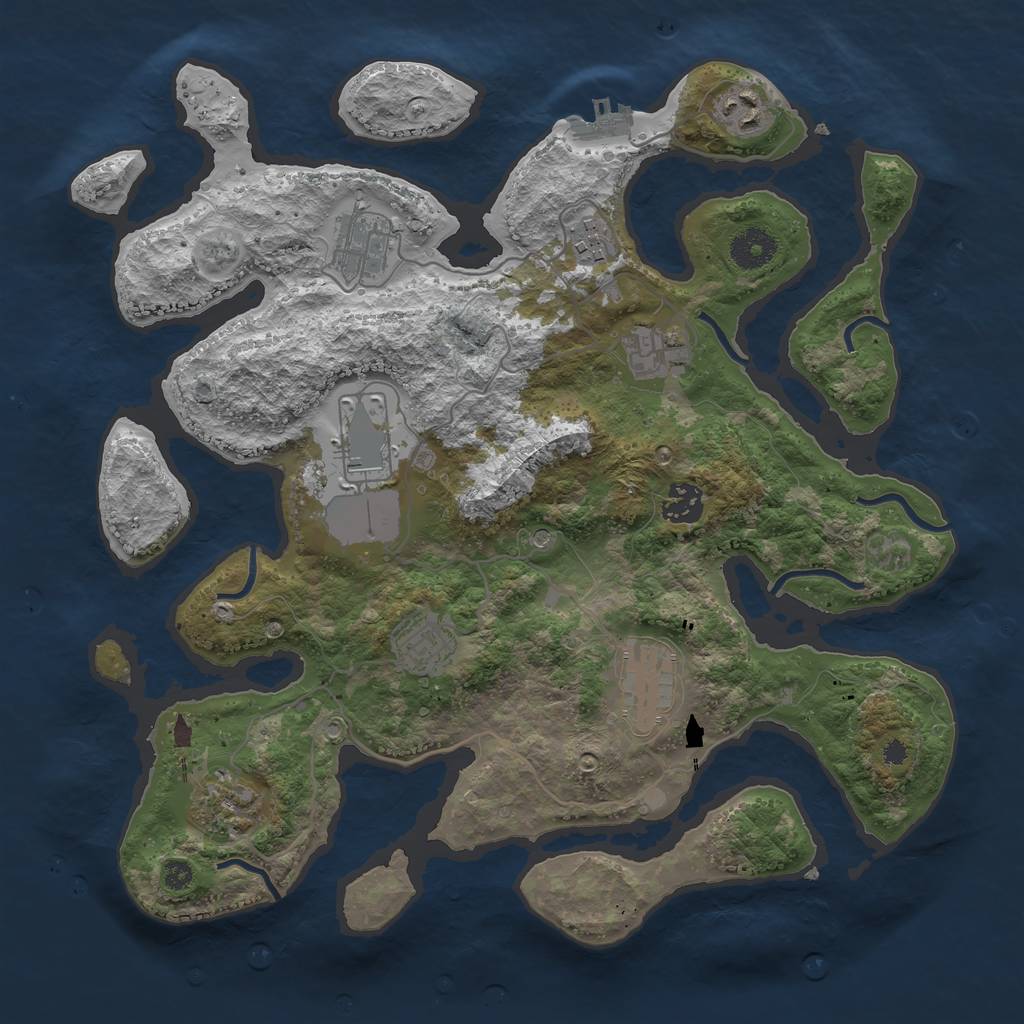 Rust Map: Procedural Map, Size: 3600, Seed: 46567867, 13 Monuments