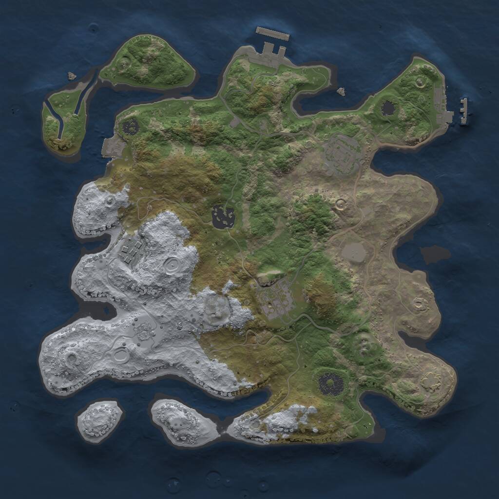 Rust Map: Procedural Map, Size: 3000, Seed: 178049045, 9 Monuments