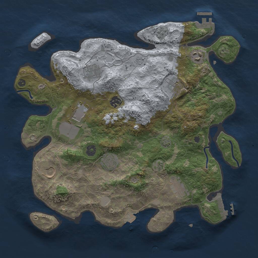 Rust Map: Procedural Map, Size: 3500, Seed: 1498794731, 15 Monuments