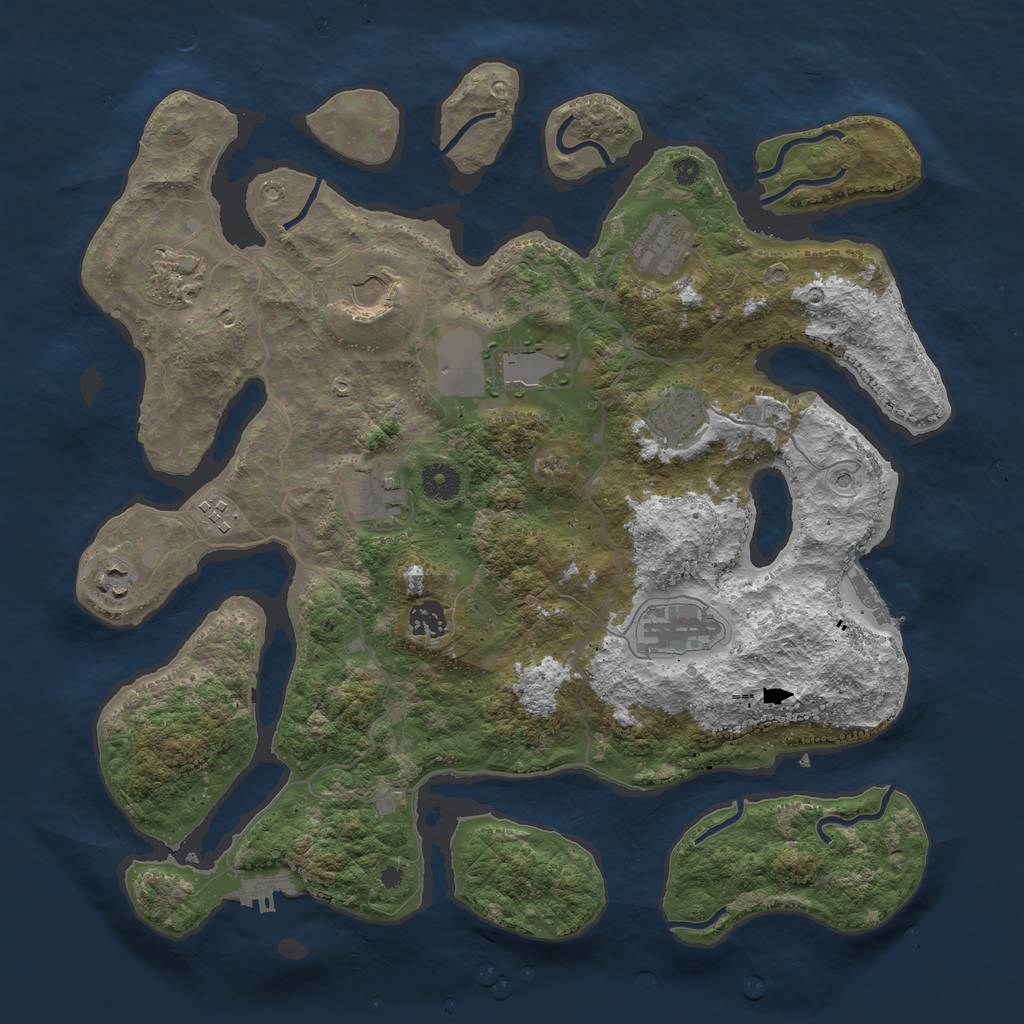 Rust Map: Procedural Map, Size: 4000, Seed: 706615122, 15 Monuments