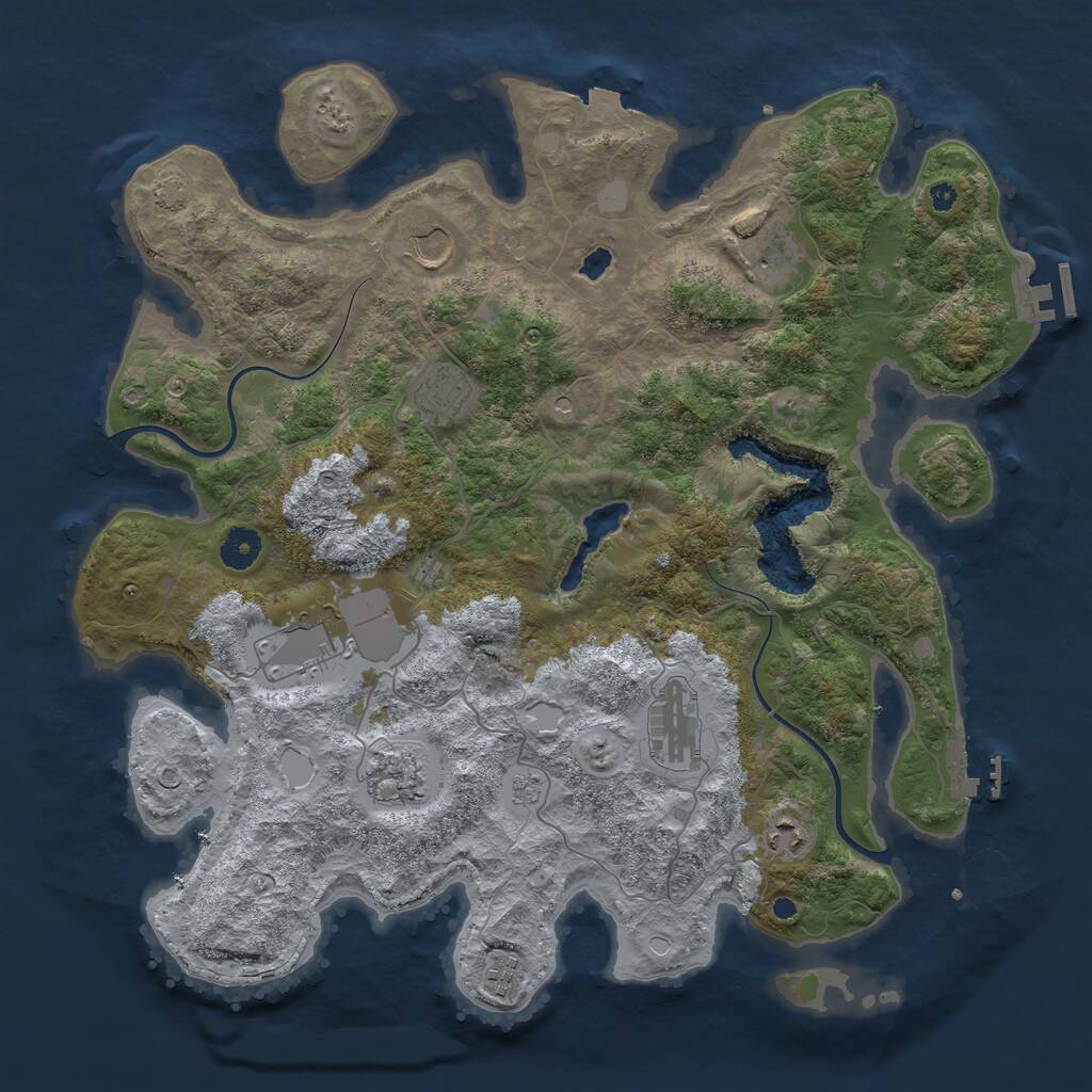 Rust Map: Procedural Map, Size: 4000, Seed: 89548646, 14 Monuments