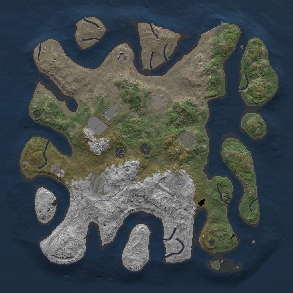 Rust Map: Procedural Map, Size: 4000, Seed: 89548646, 12 Monuments