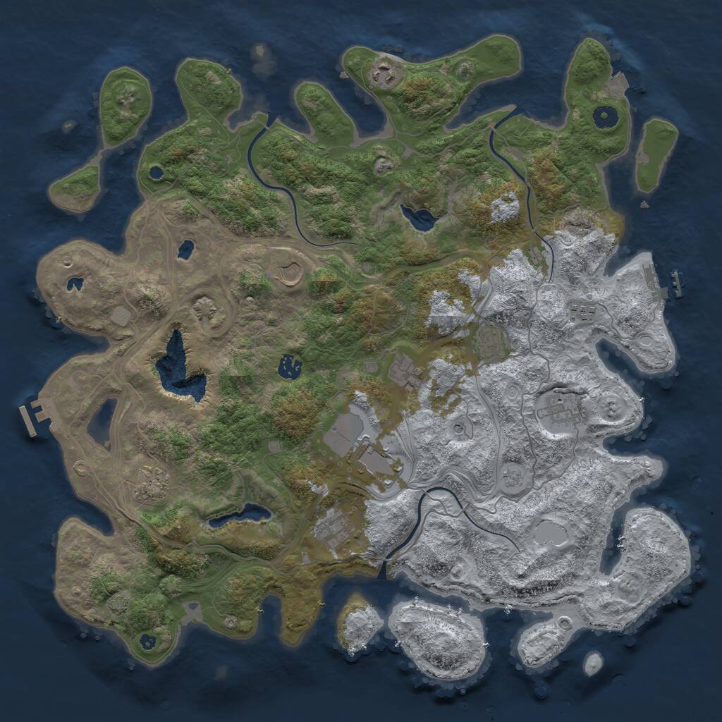 Rust Map: Procedural Map, Size: 4500, Seed: 1617058164, 16 Monuments