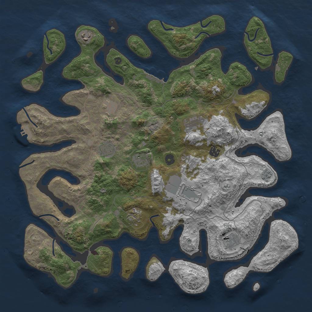 Rust Map: Procedural Map, Size: 4500, Seed: 1617058164, 15 Monuments