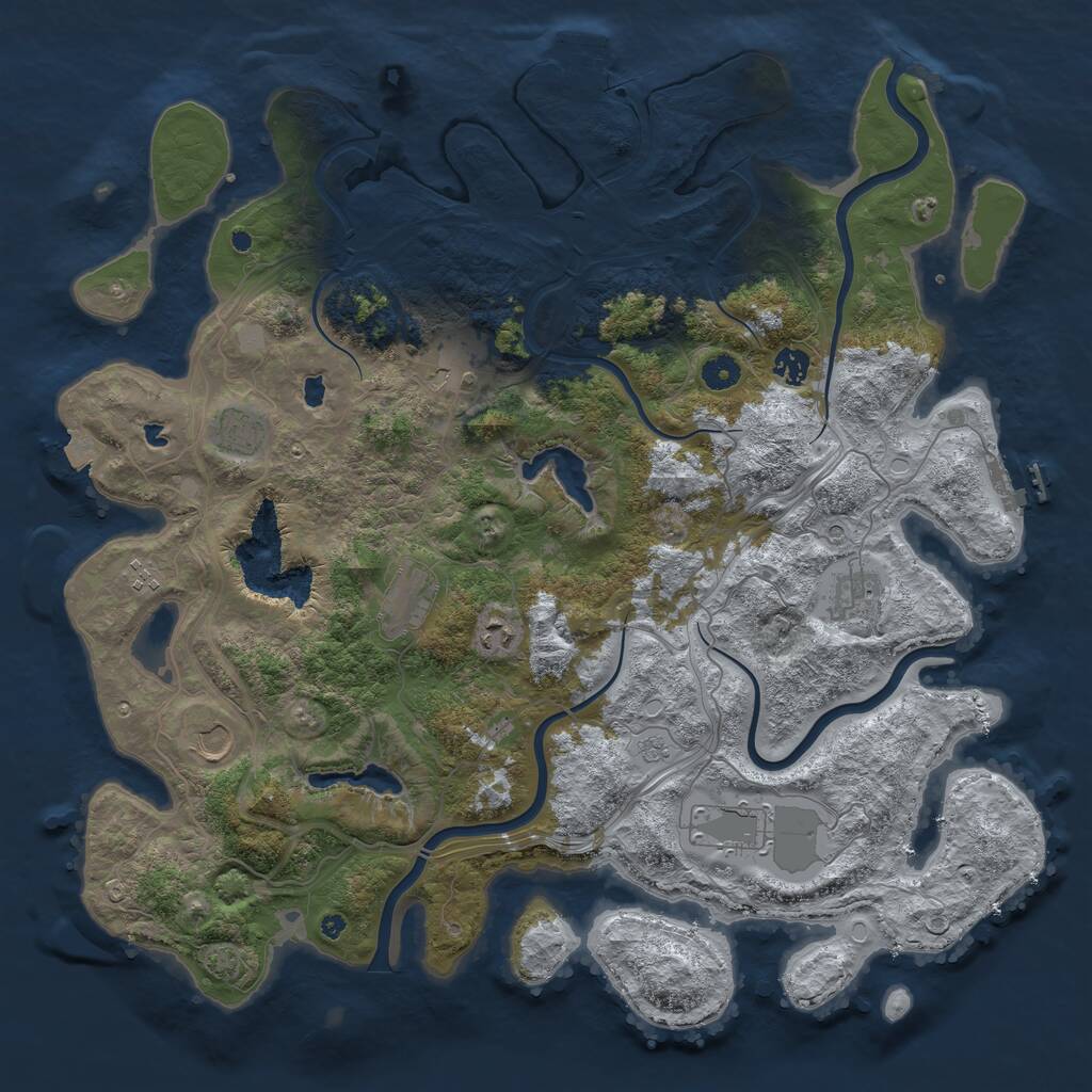Rust Map: Procedural Map, Size: 4500, Seed: 1617058164, 15 Monuments