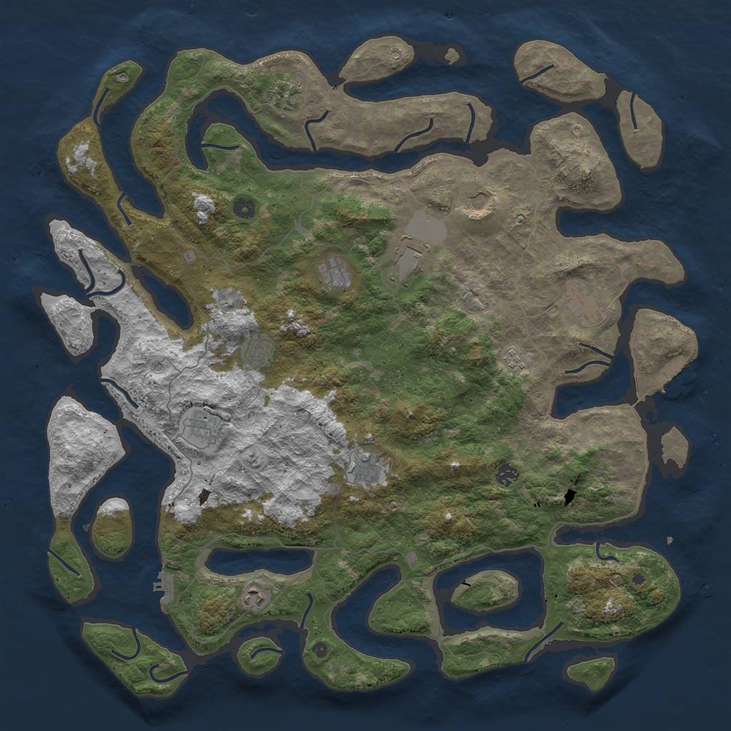 Rust Map: Procedural Map, Size: 5000, Seed: 209385534, 16 Monuments