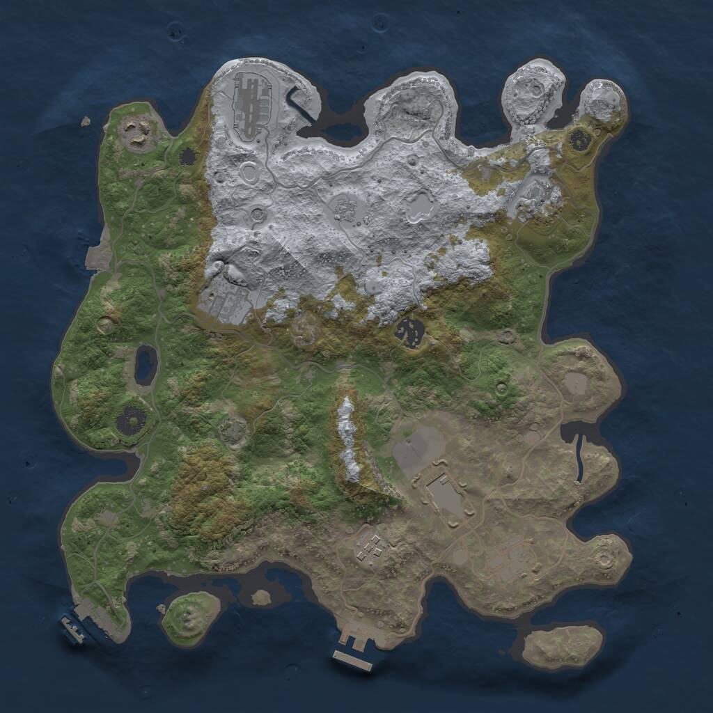 Rust Map: Procedural Map, Size: 3584, Seed: 581164416, 14 Monuments