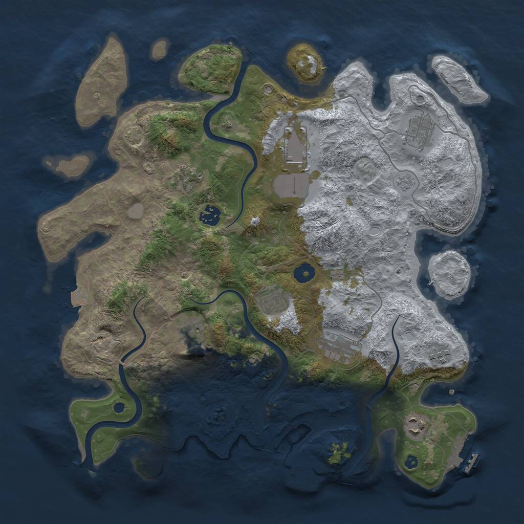 Rust Map: Procedural Map, Size: 3850, Seed: 372794265, 15 Monuments