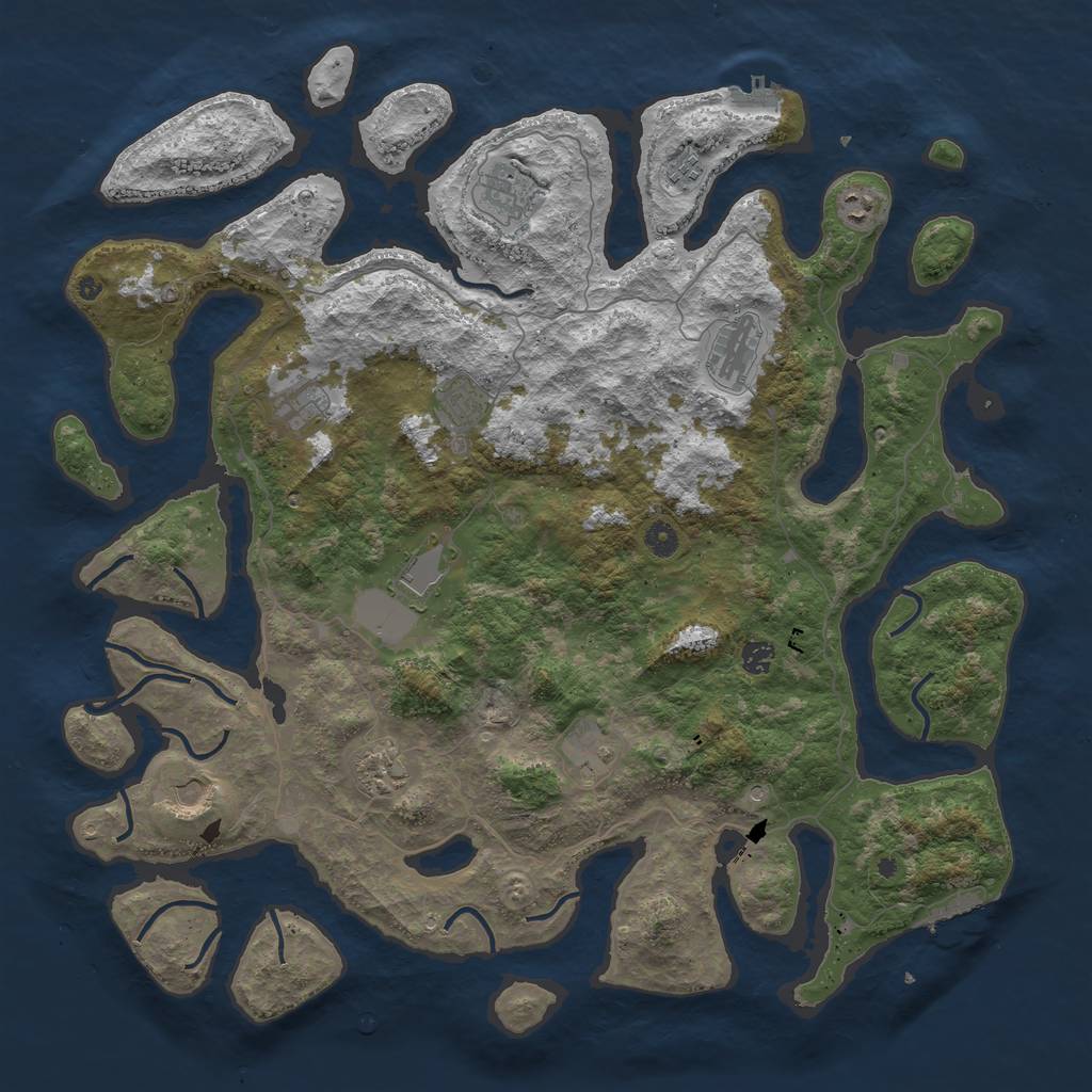 Rust Map: Procedural Map, Size: 4800, Seed: 48214, 16 Monuments