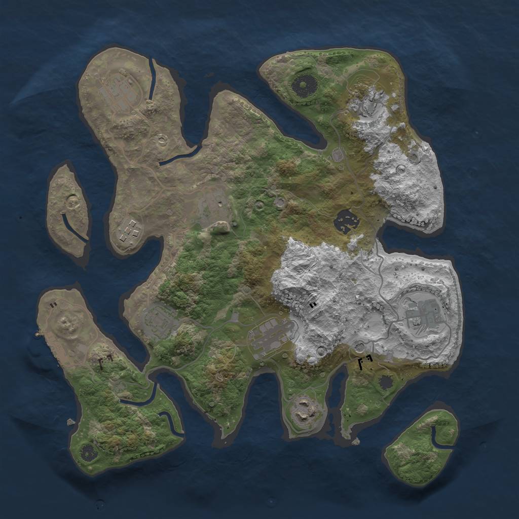 Rust Map: Procedural Map, Size: 3300, Seed: 511063006, 13 Monuments