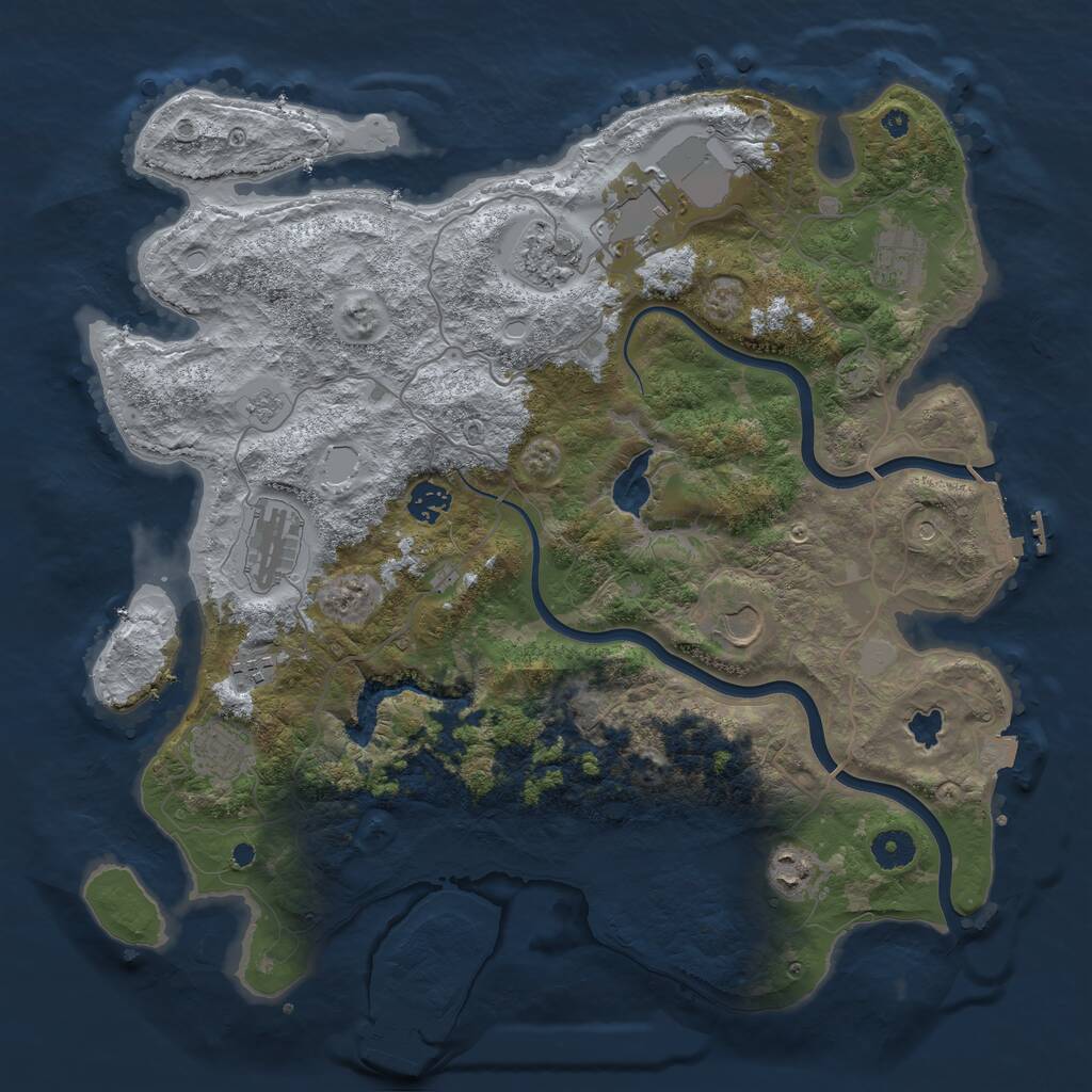 Rust Map: Procedural Map, Size: 4000, Seed: 3946, 15 Monuments
