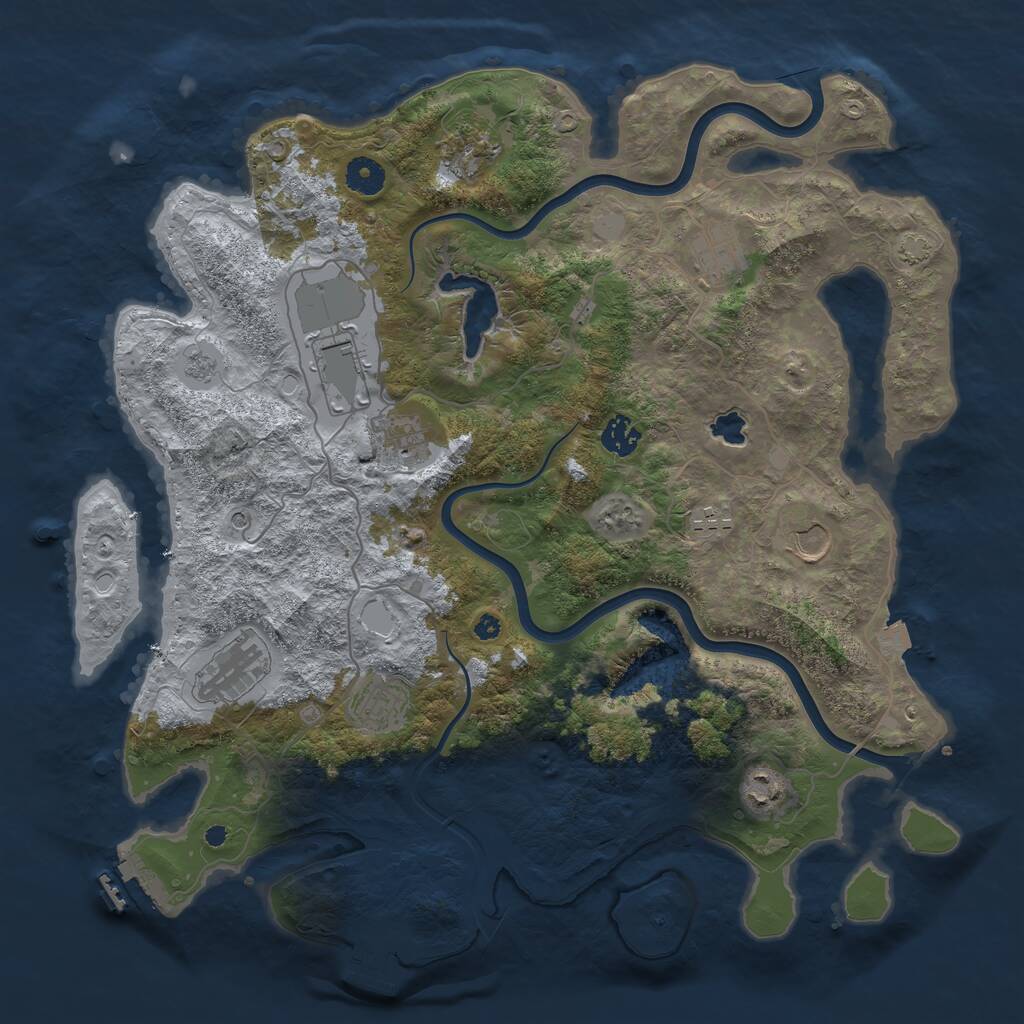 Rust Map: Procedural Map, Size: 4000, Seed: 678364423, 16 Monuments