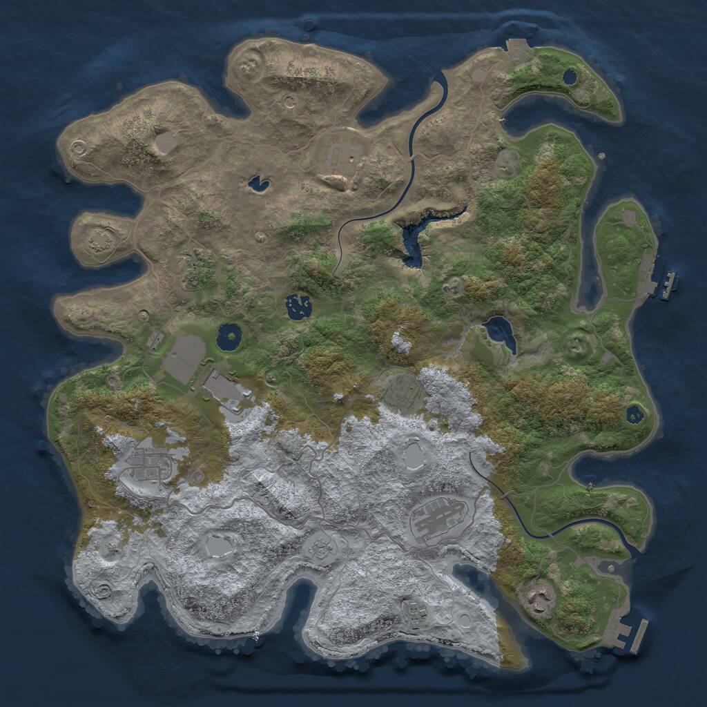 Rust Map: Procedural Map, Size: 4000, Seed: 1794093030, 15 Monuments