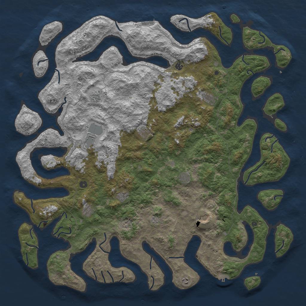 Rust Map: Procedural Map, Size: 6000, Seed: 1959797157, 16 Monuments